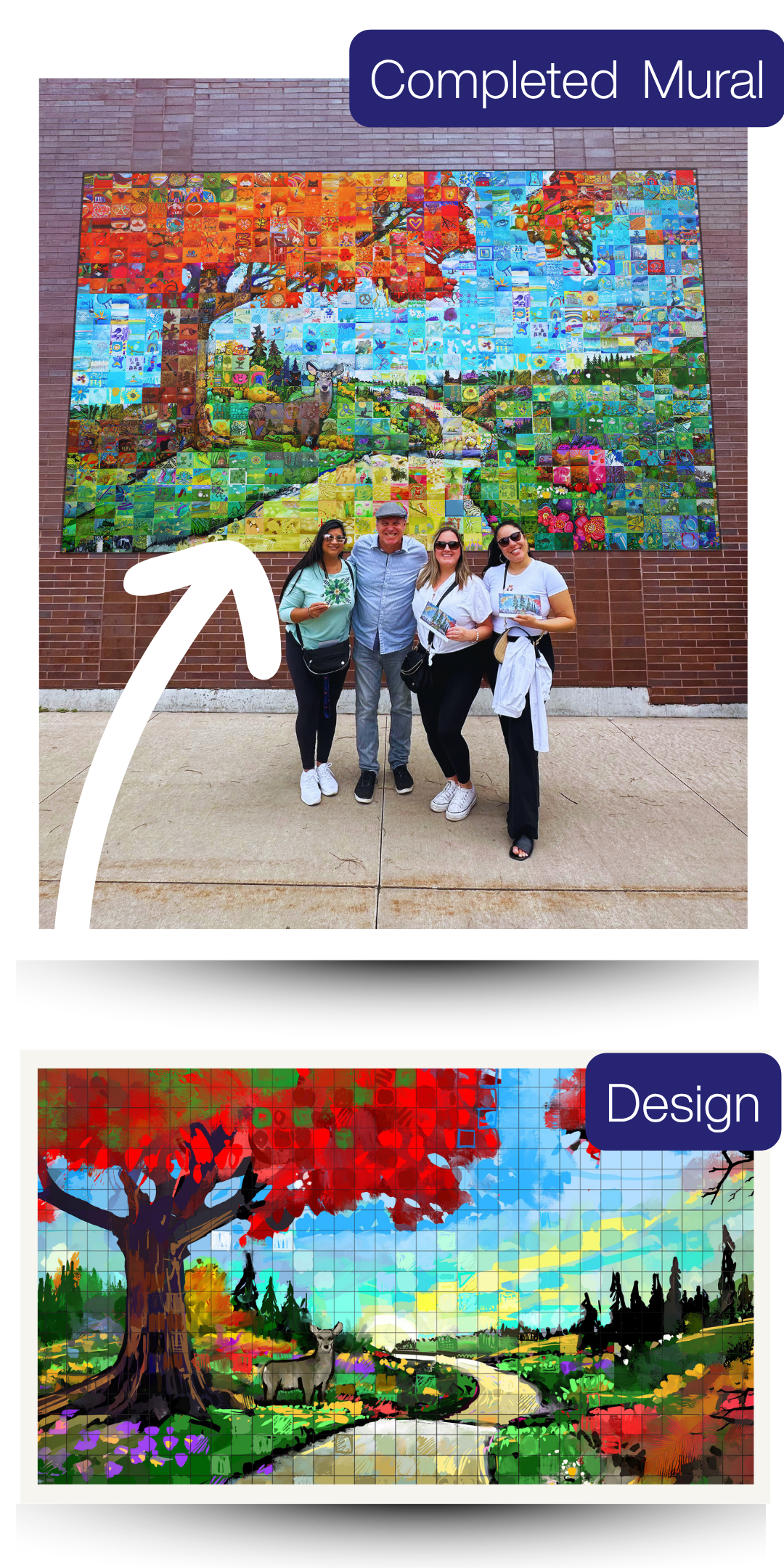 Garden of Hope Mural Mosaic Kit - Before and After