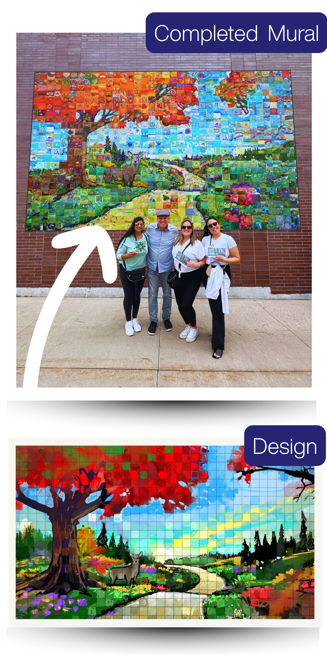 Garden of Hope Mural Mosaic Kit - Before and After
